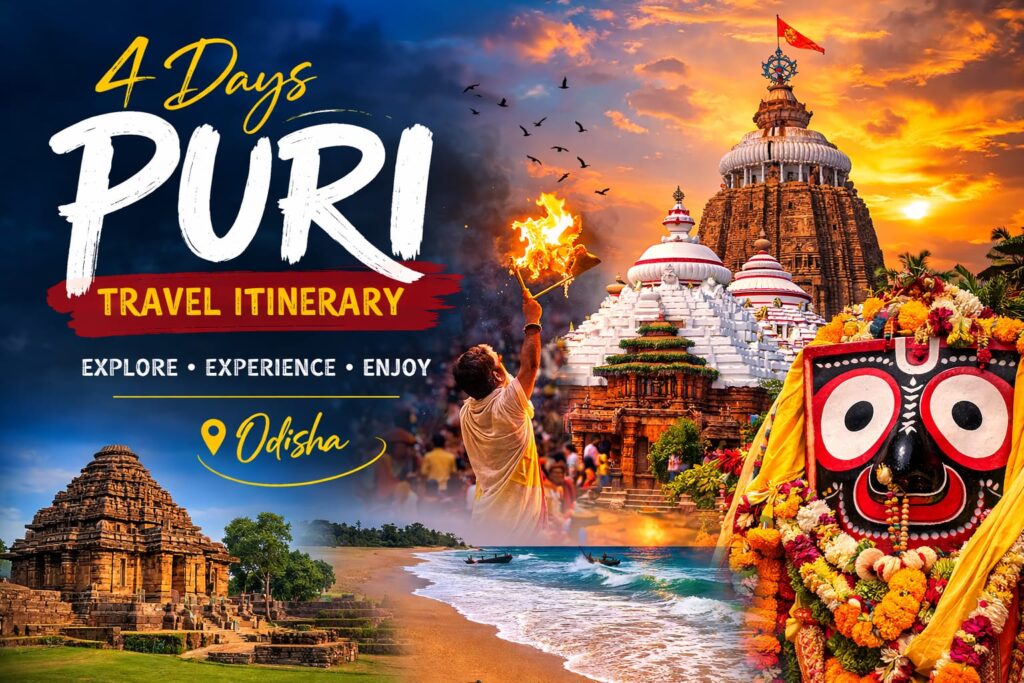 4 days puri travel itinerary jagannath temple konark chilika lake